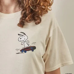 Women M05 Peanuts x Merci - T-Shirt Skate - Ecru