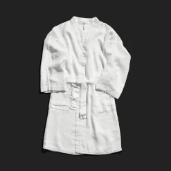 200 LINTEX Peignoir en lin - Nid d'abeille - Blanc Optique