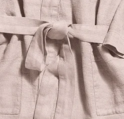 200 LINTEX Peignoir en lin - Nid d'abeille - Beige Rosé