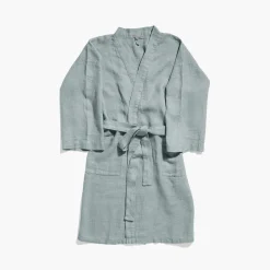 200 LINTEX Peignoir en lin - Nid d'abeille - Gris Vésuve