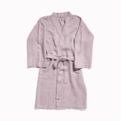 200 LINTEX Peignoir en lin - Nid d'abeille - Parme Fuji Iro
