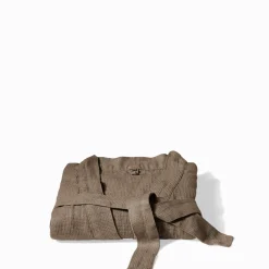 200 LINTEX Peignoir en lin - Nid d'abeille - Brun Cha Iro