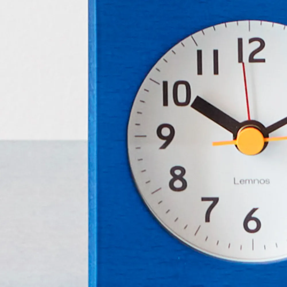 1091 LEMNOS Petit réveil carré - Bleu