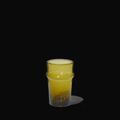 1286 HOUSEHOLD HARDWARE Petit verre marocain en verre soufflé - Vert foncé