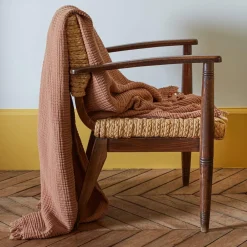 2100 GAZEX Plaid en gaze de coton - Brun Haussmann