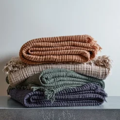 2100 GAZEX Plaid en gaze de coton - Brun Haussmann