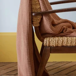 2100 GAZEX Plaid en gaze de coton - Brun Haussmann