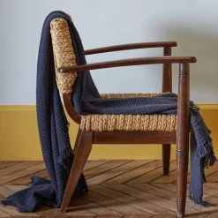 2100 GAZEX Plaid en gaze de coton - Gris Fusain