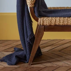 2100 GAZEX Plaid en gaze de coton - Gris Fusain