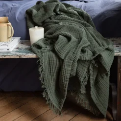 2100 GAZEX Plaid en gaze de coton - Vert Luxembourg