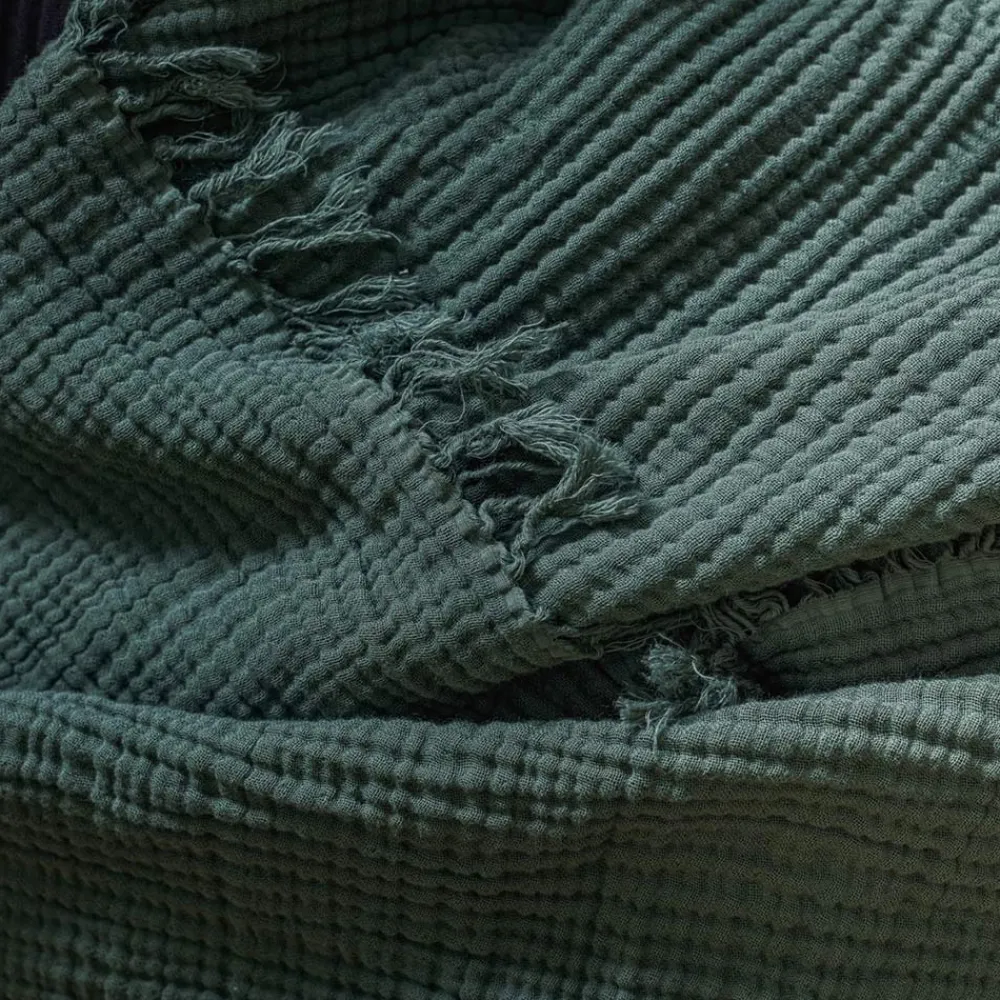 2100 GAZEX Plaid en gaze de coton - Vert Luxembourg