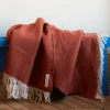 2959 BED AND PHILOSOPHY Plaid en laine Couffin - Brique