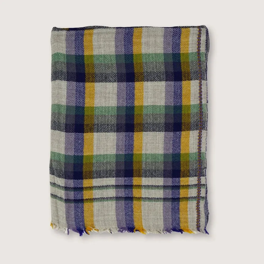 MOISMONT Plaid en laine n°82 - Kaki -