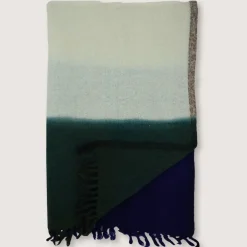 1050 MOISMONT Plaid en laine n°83 - Kaki & Bleu Encre - Moismont