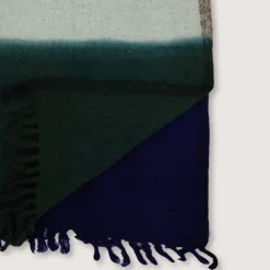 1050 MOISMONT Plaid en laine n°83 - Kaki & Bleu Encre - Moismont