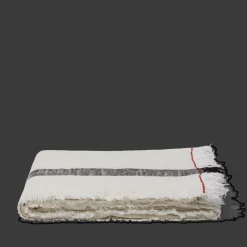 MERCI Plaid en lin lavé - Écru