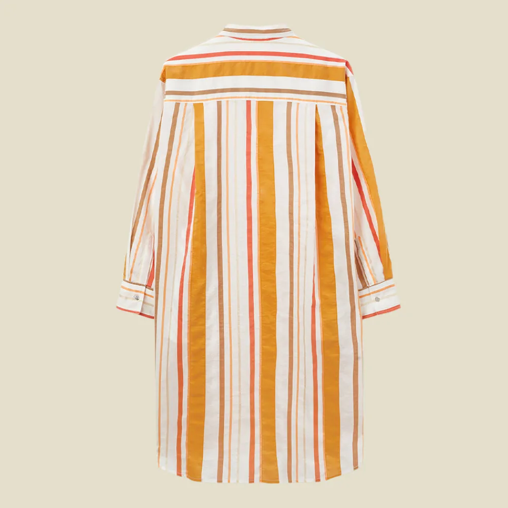 Women Pomandère - Robe chemise rayée - Orange