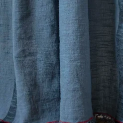 200 LINTEX Rideau à franges - Bleu de Nîmes