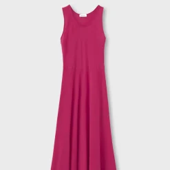 Women ROSSO 35 Rosso35 - Robe sans manches avec ceinture en crêpe de chine - Fuchsia