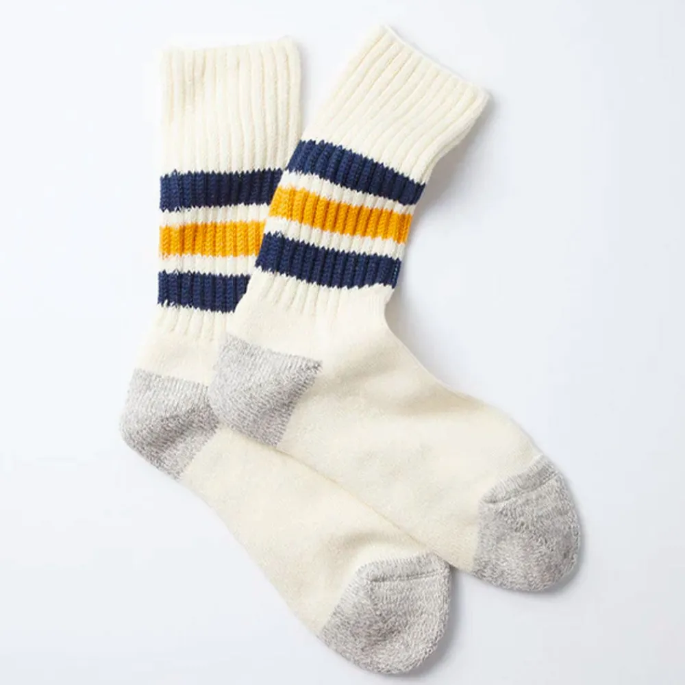 Women Rototo - Chaussettes Côtelées - Marine & Jaune