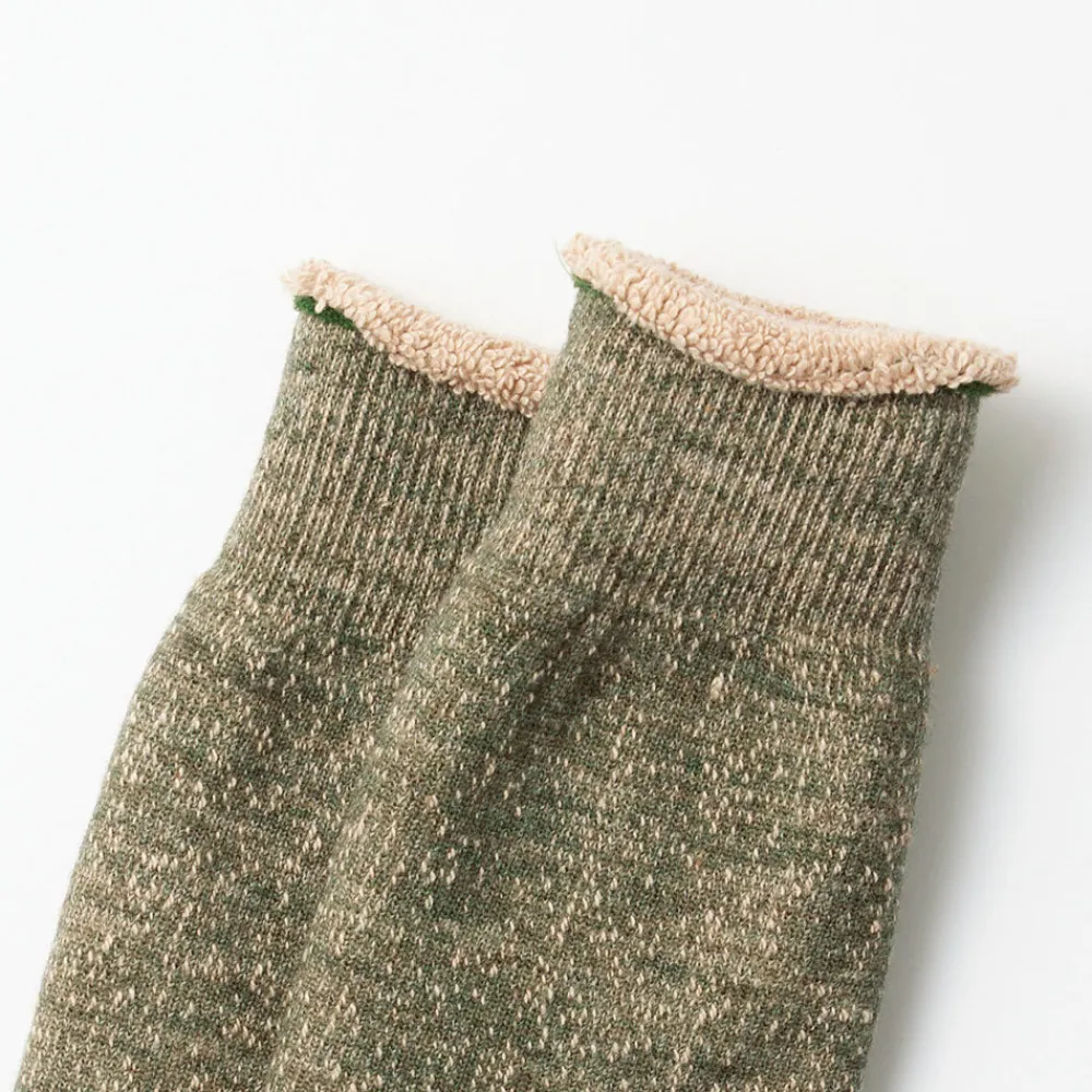Women ROTOTO - Chaussettes double face - Vert/Marron