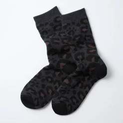Women ROTOTO - Chaussettes Léopard - Charbon