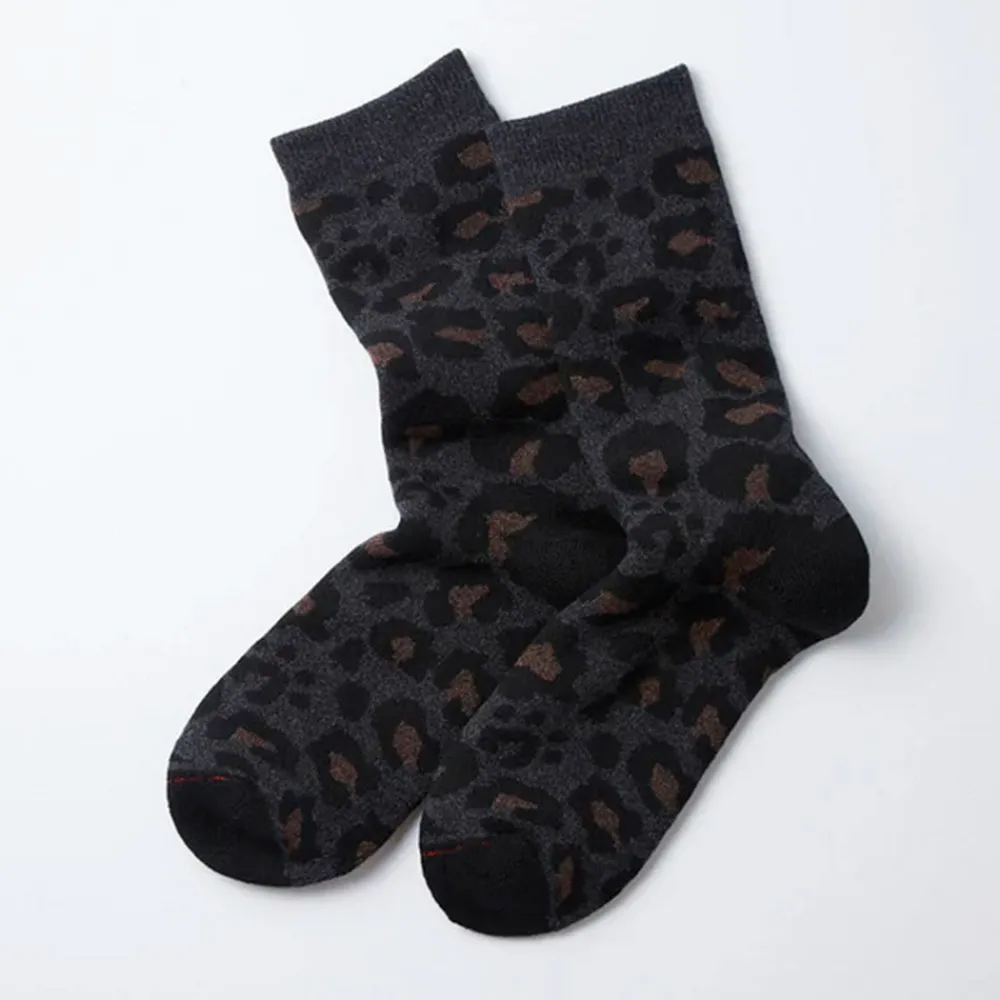 Women ROTOTO - Chaussettes Léopard - Charbon