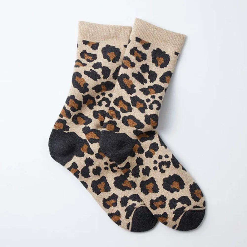 Women ROTOTO - Chaussettes Léopard - Ivoire