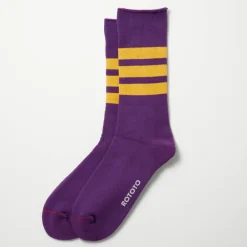Women Rototo - Chaussettes Rayées - Violet