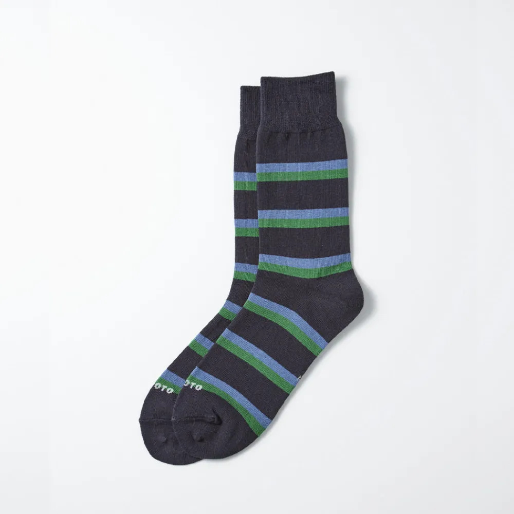 Women ROTOTO - Chaussettes Rayées - Charbon