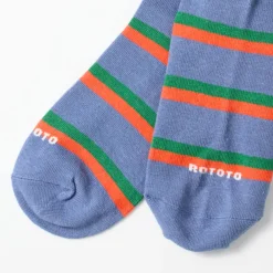 Women ROTOTO - Chaussettes Rayées - Bleu