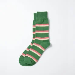 Women ROTOTO - Chaussettes Rayées - Vert Sapin