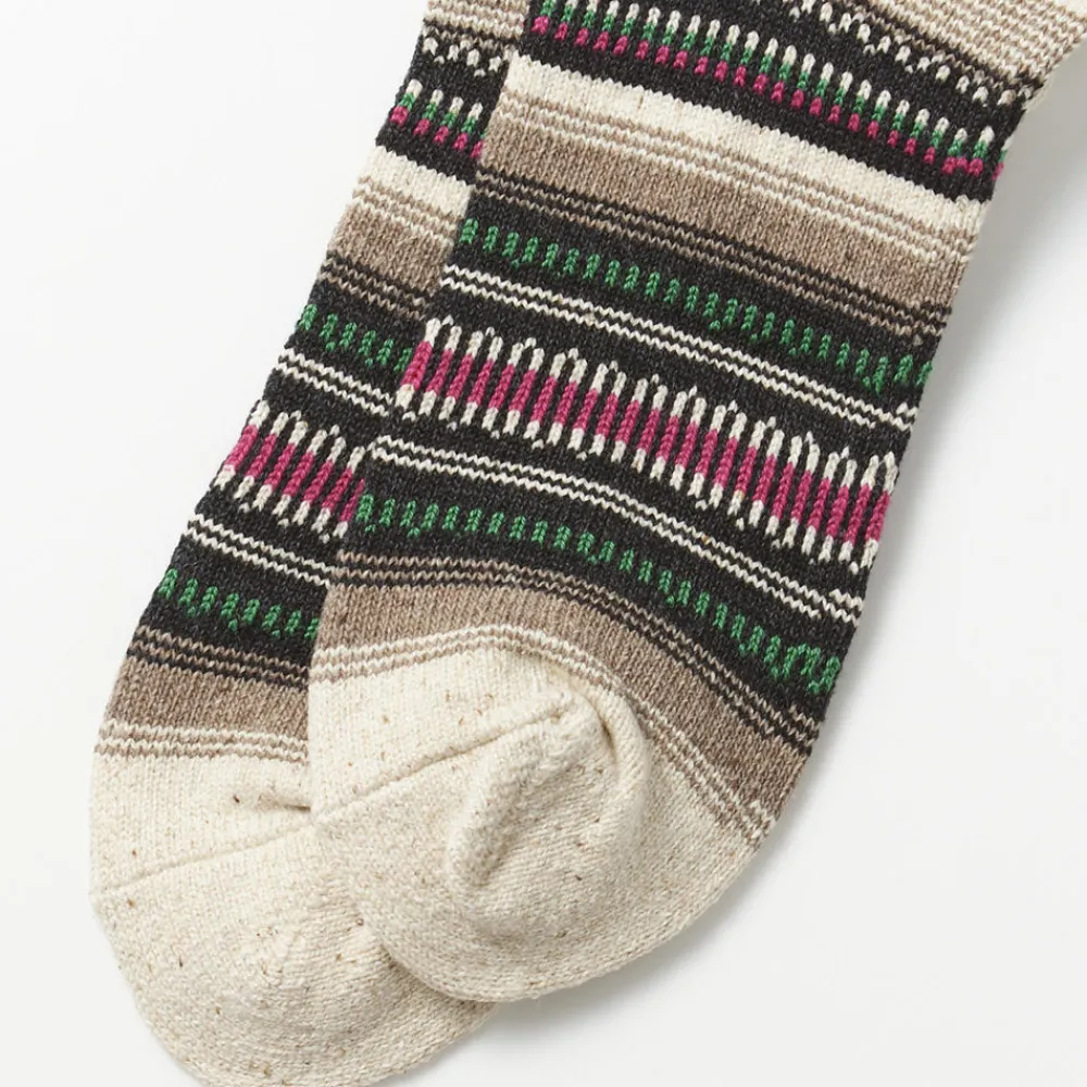 Women Rototo - Chaussettes tapisserie mexicaine - Vert/Rose