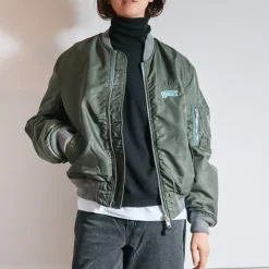 Women Schott x Merci - Bomber Vintage - Vert