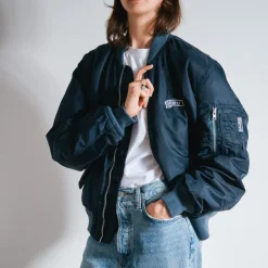 Women Schott x Merci - Bomber Vintage - Marine
