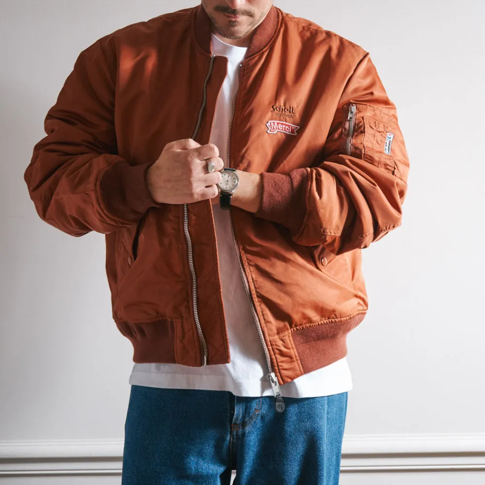 Women Schott x Merci - Bomber Vintage - Marron