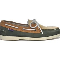 SEBAGO - Mocassins Portland - Vert & Ecru