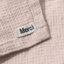 200 LINTEX Serviette de bain en lin - Nid d'abeille - Beige Rosé