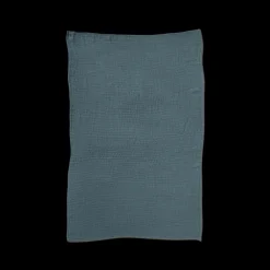 200 LINTEX Serviette de bain en lin - Nid d'abeille - Bleu Pétrole