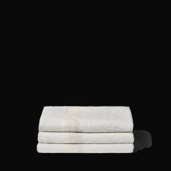 200 LINTEX Serviette de bain en lin - Nid d'abeille - Bande Pierre