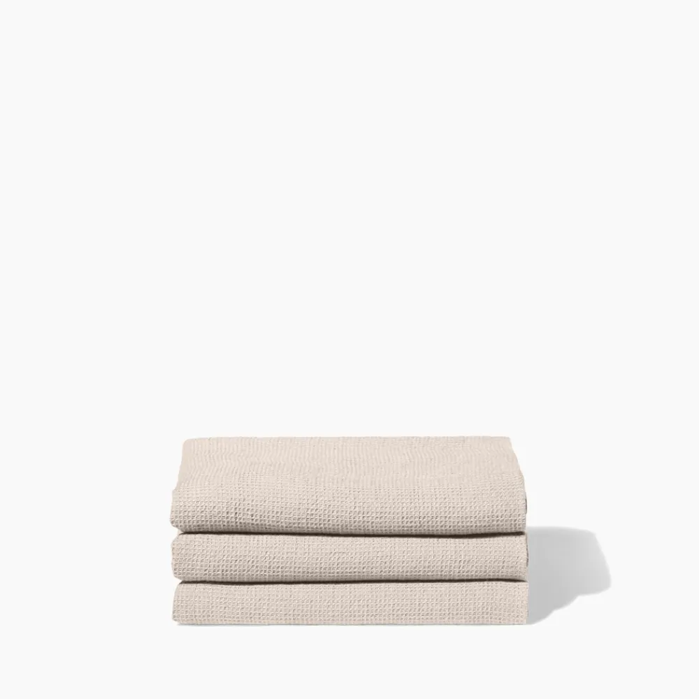 200 LINTEX Serviette de bain en lin - Nid d'abeille - Pierre