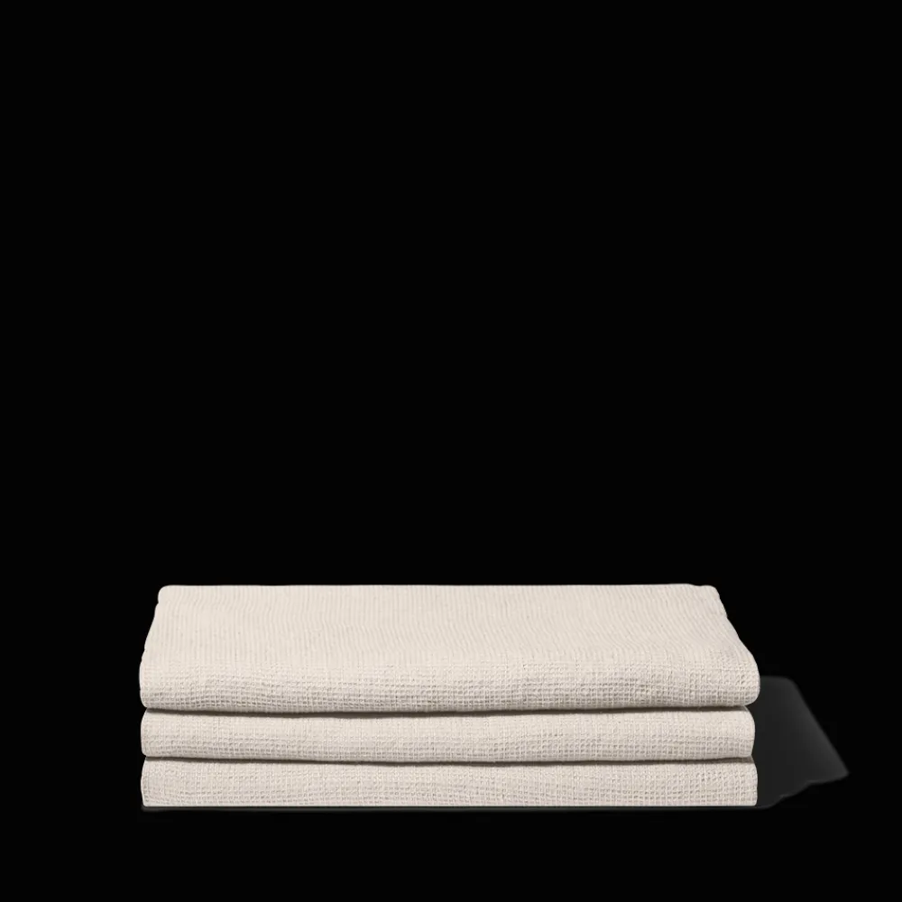 200 LINTEX Serviette de bain en lin - Nid d'abeille - Pierre