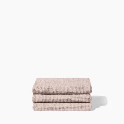 200 LINTEX Serviette de bain en lin - Waffle - Beige Rosé