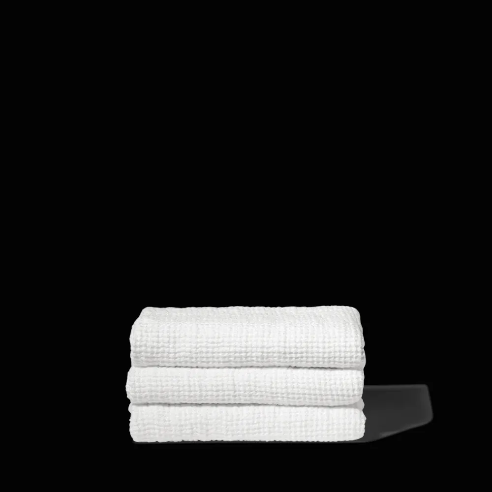 200 LINTEX Serviette de bain en lin - Waffle - Blanc Optique