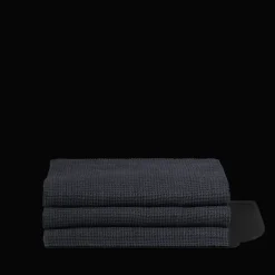 200 LINTEX Serviette de bain en lin - Waffle - Bleu Encre