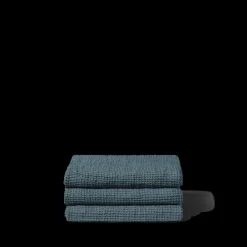 200 LINTEX Serviette de bain en lin - Waffle - Bleu Pétrole