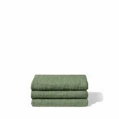 200 LINTEX Serviette de bain en lin - Waffle - Vert d'Anduze