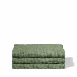 200 LINTEX Serviette de bain en lin - Waffle - Vert d'Anduze