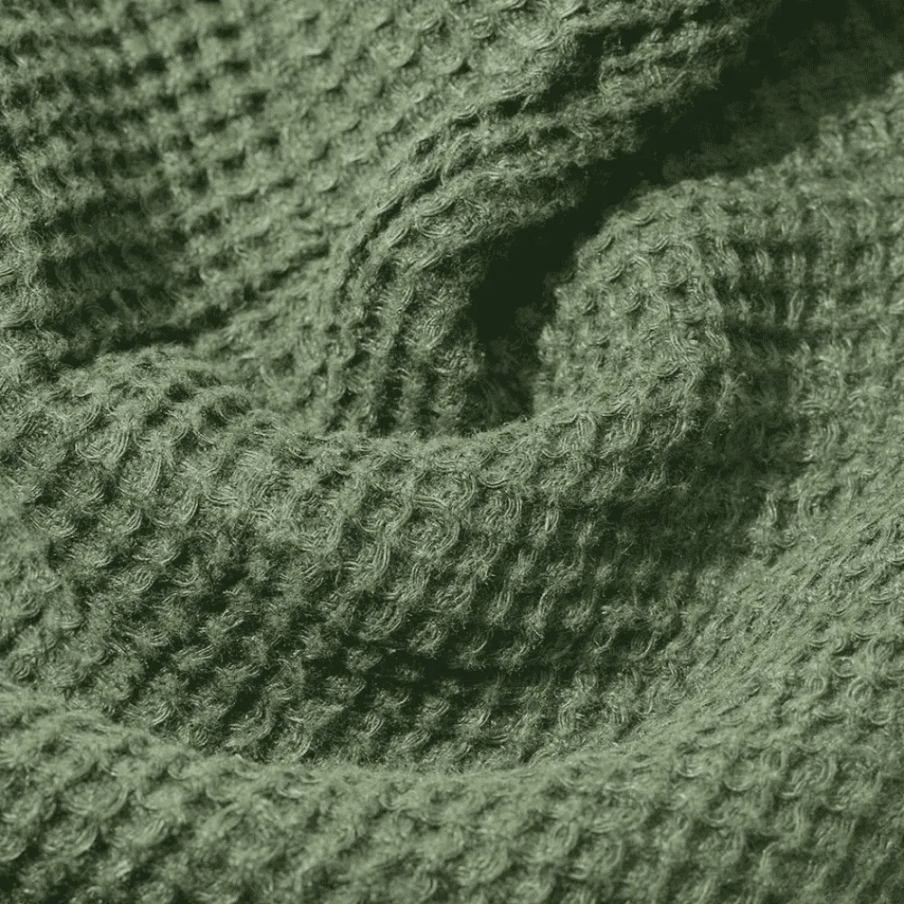 200 LINTEX Serviette de bain en lin - Waffle - Vert d'Anduze