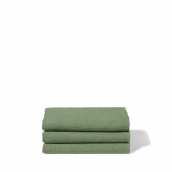 200 LINTEX Serviette de bain en lin - Nid d'abeille - Vert d'Anduze